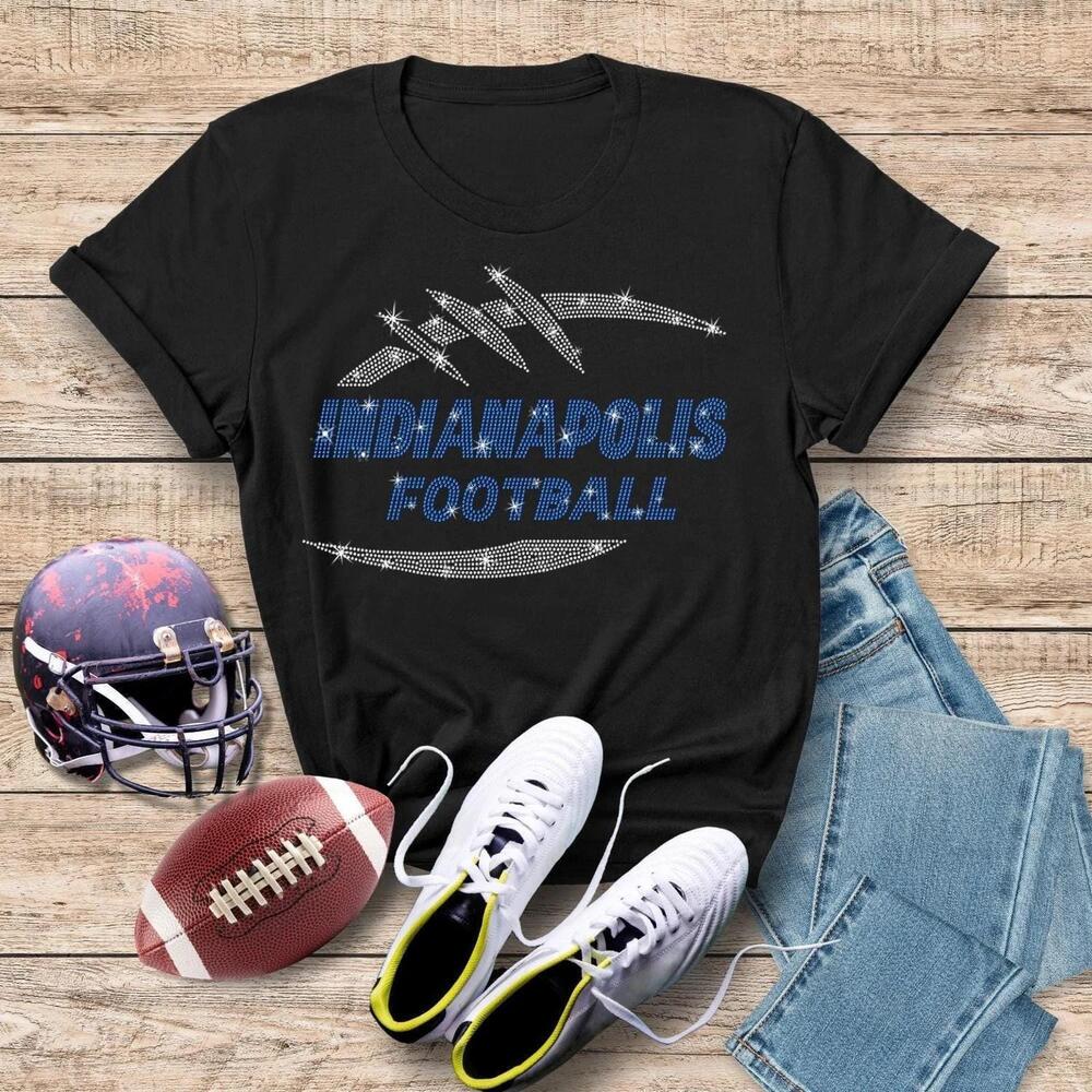 Indianapolis Football Rhinestone T-Shirt Game Day Team Shirt